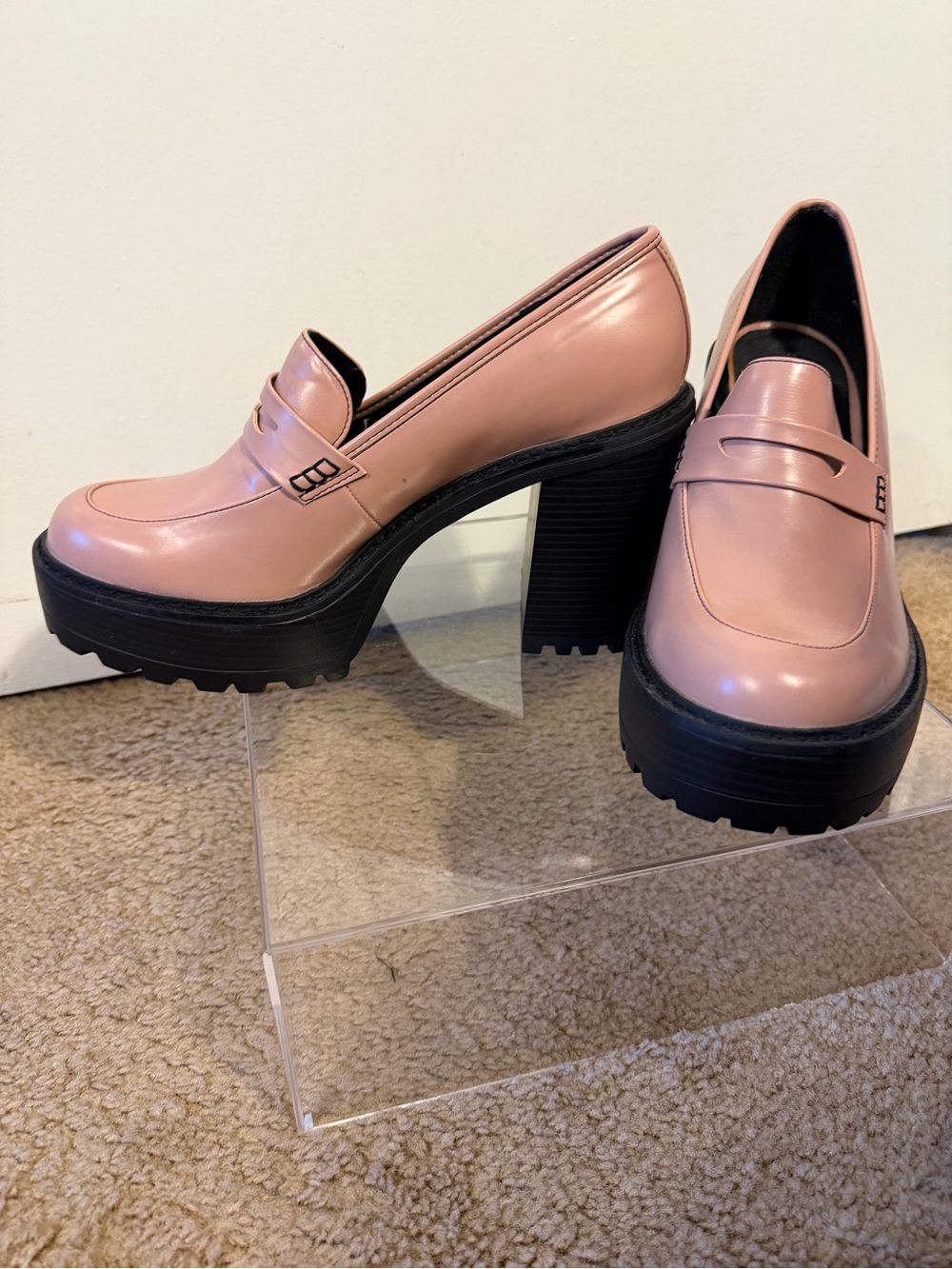 Madden Girl Rose Pink Chunky Platform Loafers size 11 - Picture 5 of 6